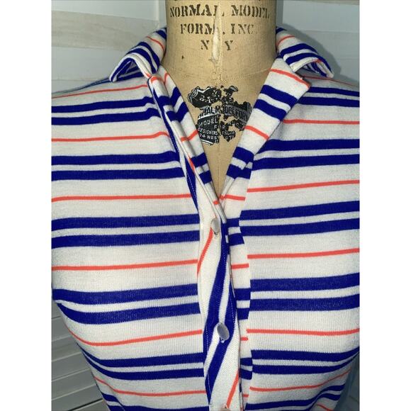 Vintage Lady Bayard 60s Striped Shirt Dress Sheath Pencil Knit Belted Small/Med - Picture 2 of 8